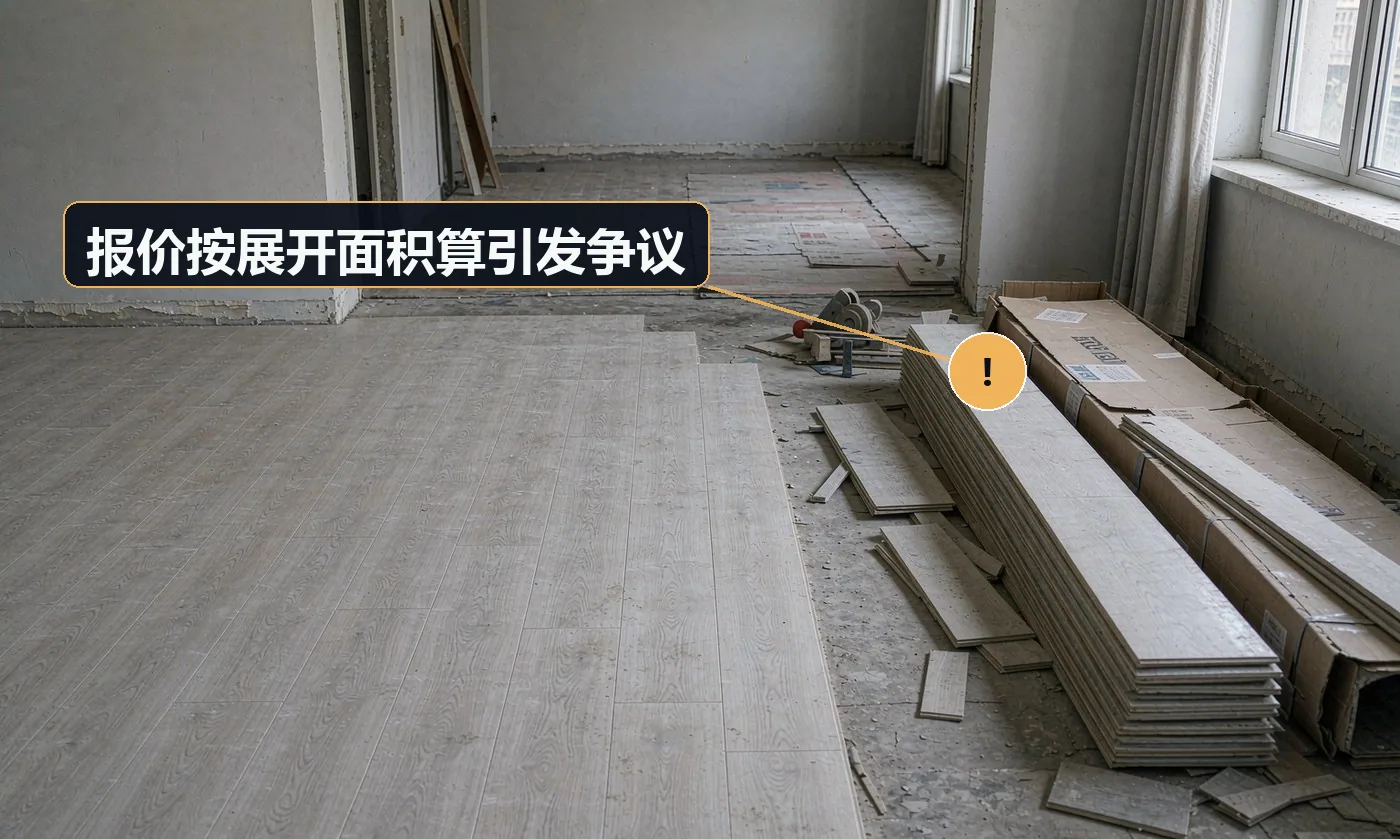 现象:客户按墙面投影面积理解,施工方按展开面积结算,差额较大。原因:报价口径未前置说明;阴阳角、门洞侧边是否计入未写清
