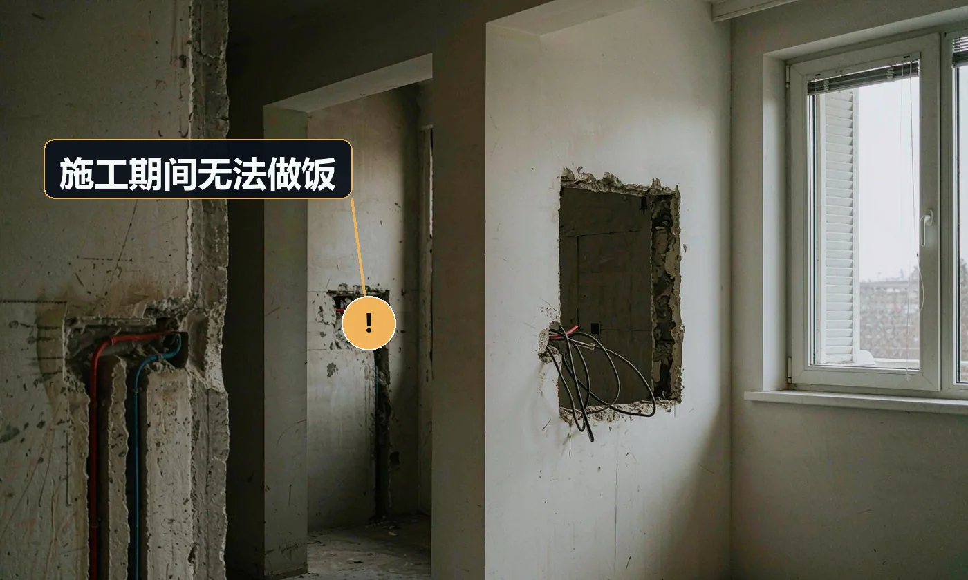 现象:客户连续多日无法做饭,怨气大。原因:未提前规划;断水断电时间零散且拖沓;工序安排不连续